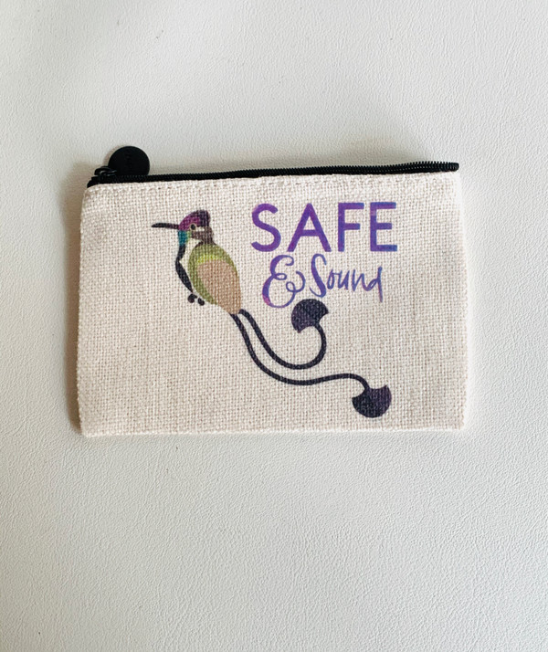 Safe and Sound Small Linen Zippered Case