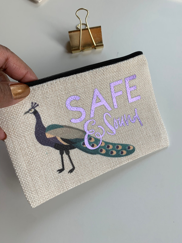 Safe and Sound Small Linen Zippered Case