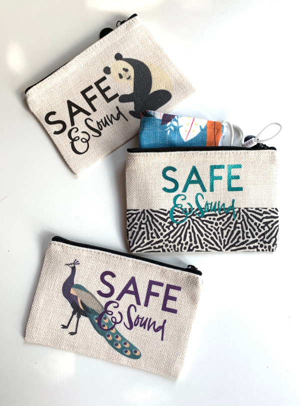 Safe and Sound Small Linen Zippered Case