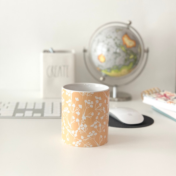 White Wildflower Ceramic Pen Holder