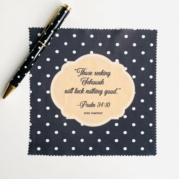 Black and White Polka Dot Yeartext Microfiber Cloth