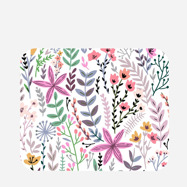 Pink and Gray Wildflowers Mini Mousepad