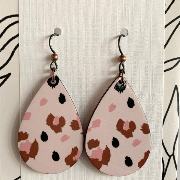 Mimi Leopard Teardrop Earrings