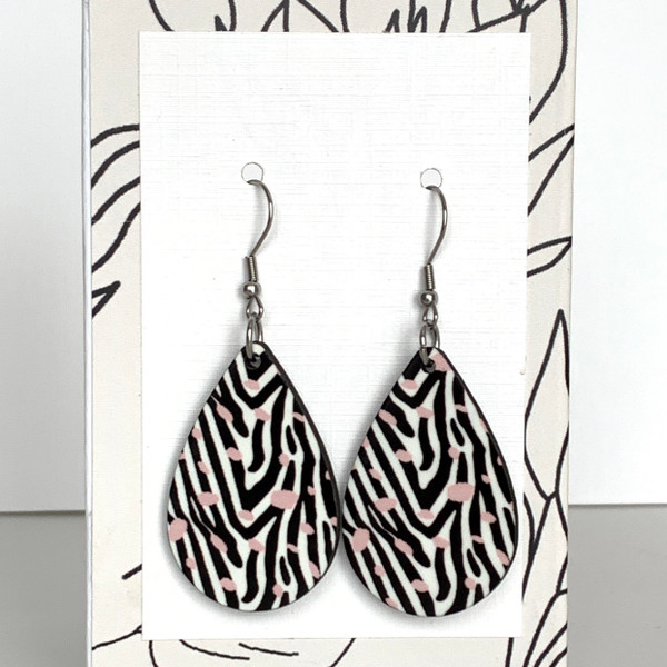 Mixed Safari Print Teardrop Earrings