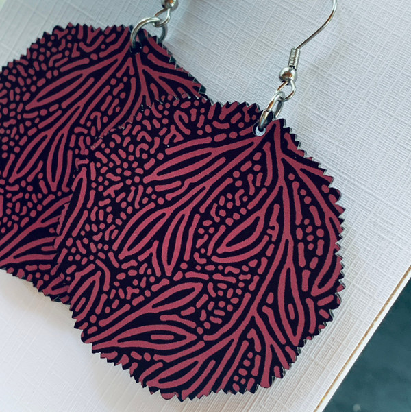 Purple Flora Filly Edge Earrings