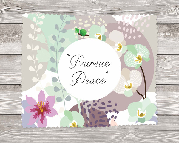 Pursue Peace Mixed Orchids  Microfiber Cloth