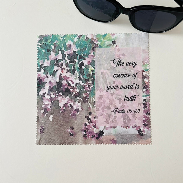 Watercolor Purple Blossoms Yeartext Lens Cloths