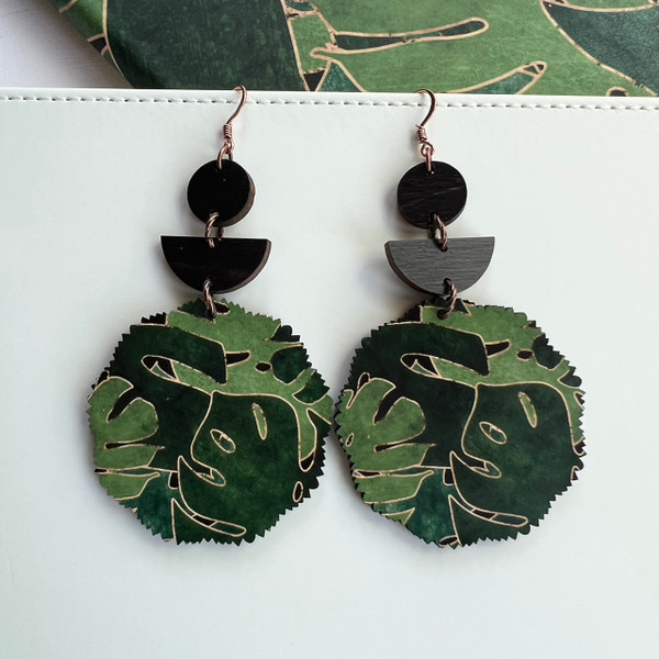 Monstera Tiered Earrings