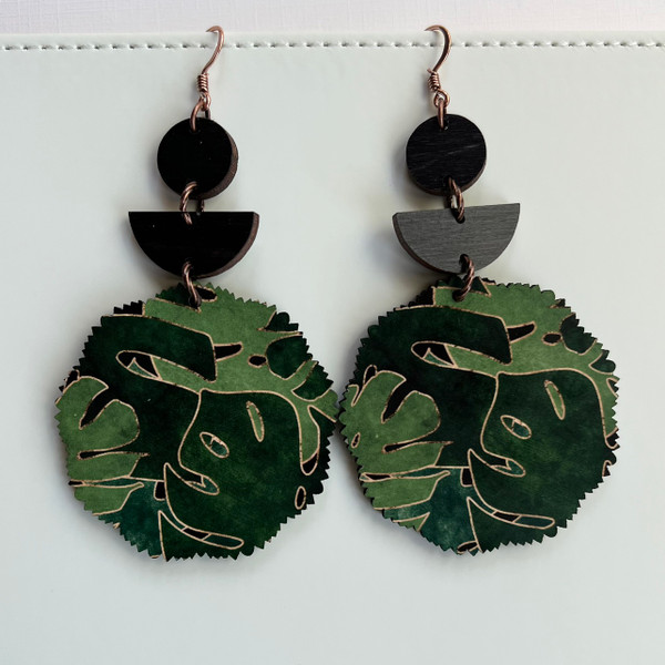 Monstera Tiered Earrings