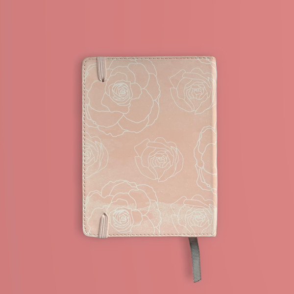 Custom Mini Blush and Rose outline Notebook