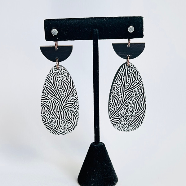 Oval Botanical Tiered Earrings