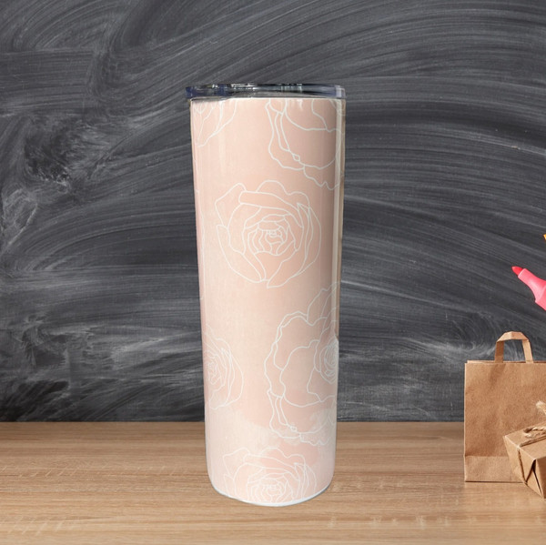 Blush and White Rose 20oz Tumbler