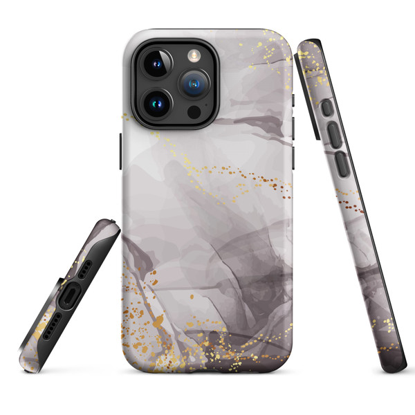 Gray Gold Ink Tough Case for iPhone®