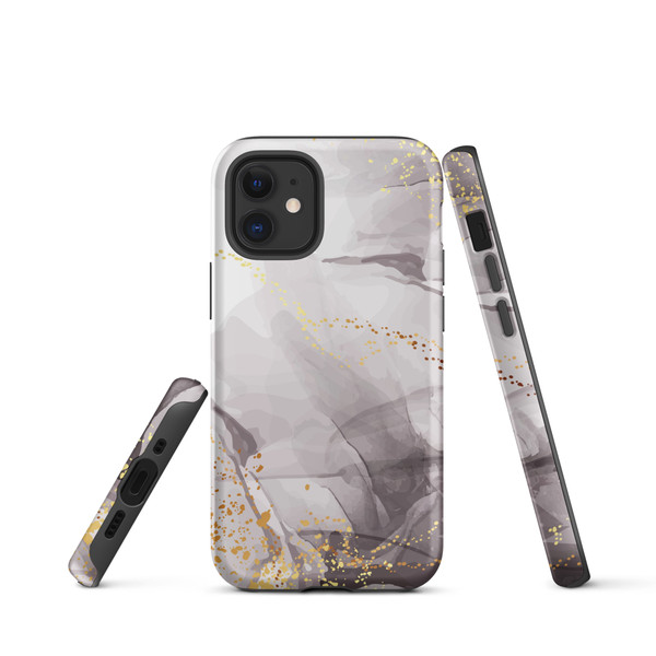 Gray Gold Ink Tough Case for iPhone®