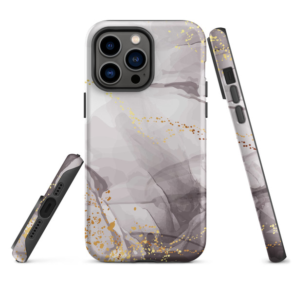 Gray Gold Ink Tough Case for iPhone®