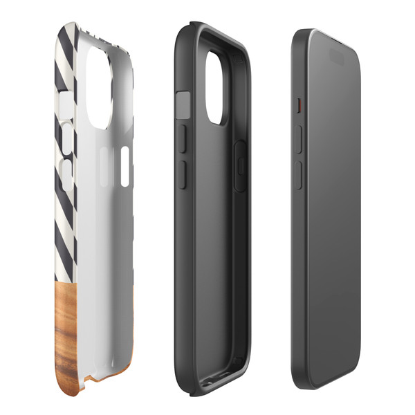 Chevron and Faux Wood Tough Case for iPhone®
