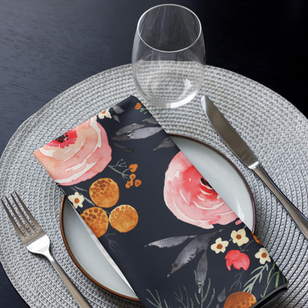 Rustic Mountain Florals Cloth napkin set