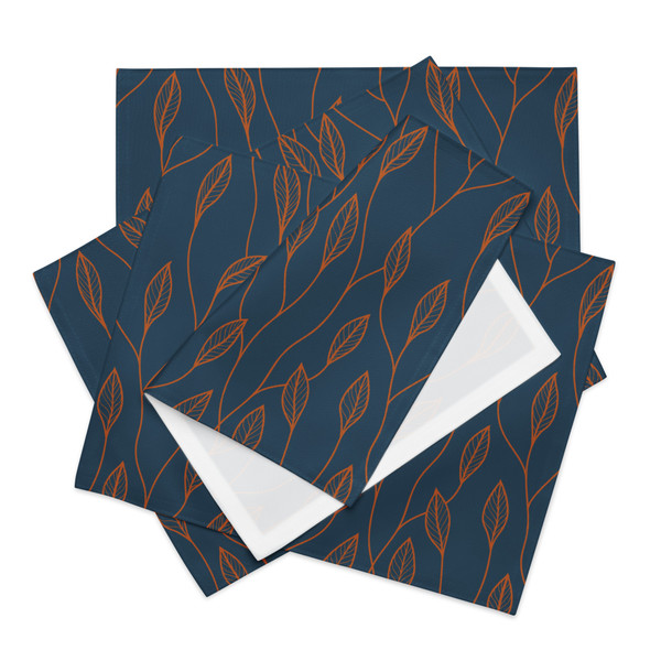 Midnight and Amber Leaf Placemat Set