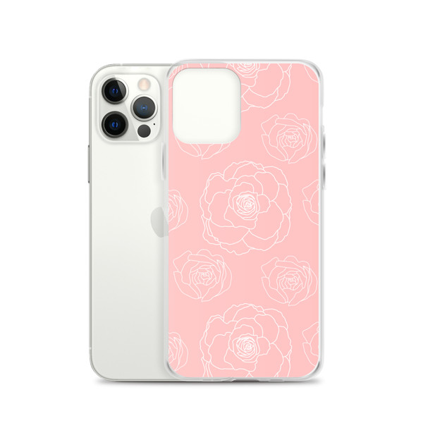 Pink Floral Outline Clear Case for iPhone®