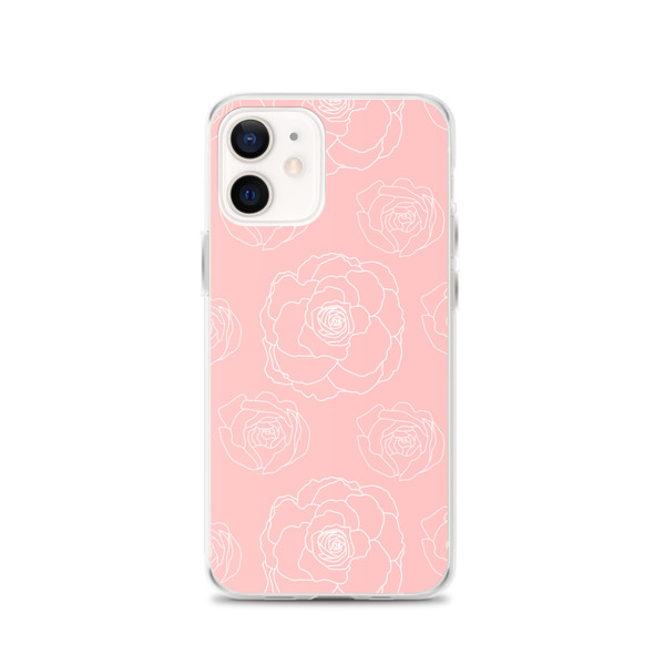 Pink Floral Outline Clear Case for iPhone®