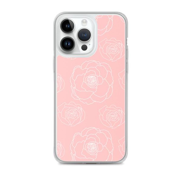 Pink Floral Outline Clear Case for iPhone®