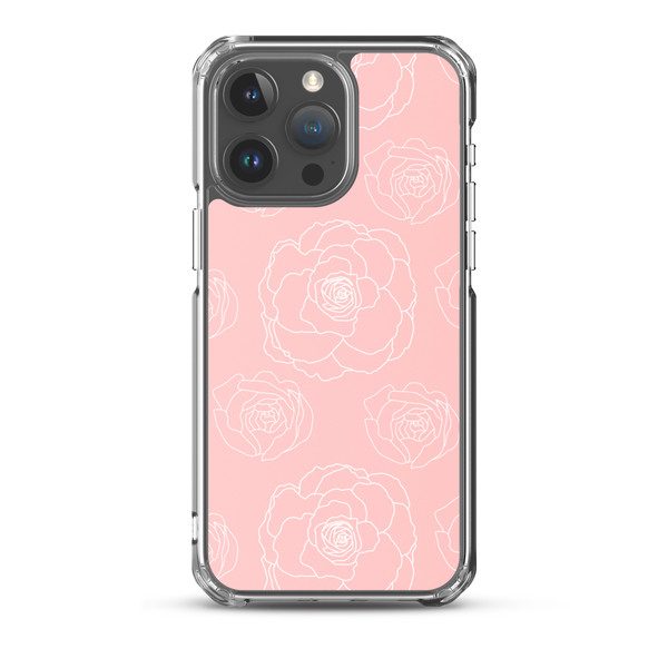 Pink Floral Outline Clear Case for iPhone®