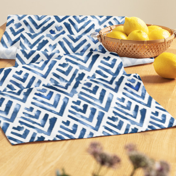 Indigo Geometric Table runner