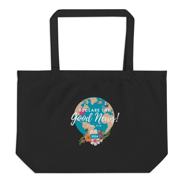 Declare the Good News Convention Large organic Globe tote bag
