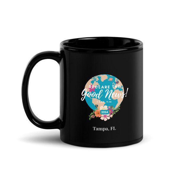 Declare the Good News Black Glossy Convention Mug