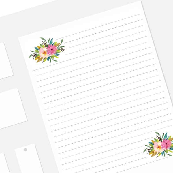 Vibrant Garden Lined Stationery