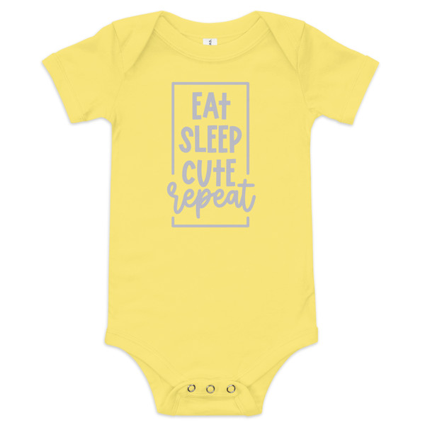 Eat Sleep Cute Repeat Baby Onesie 