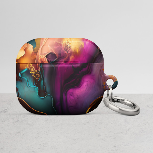 Elegant Purple and Gold Abstract Case for AirPods®