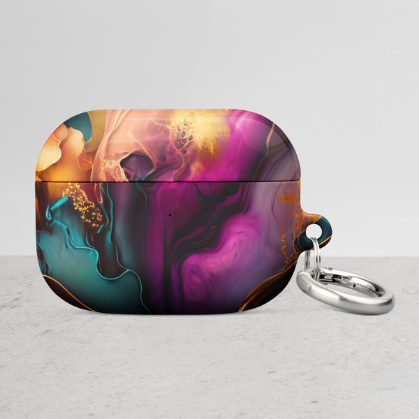 Elegant Purple and Gold Abstract Case for AirPods®