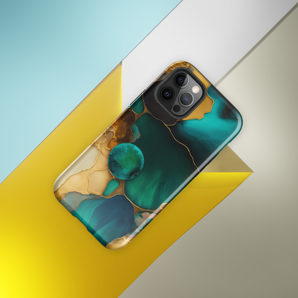 Emerald Abstract Paint Tough Case for iPhone®