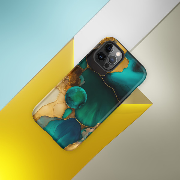 Emerald Abstract Paint Tough Case for iPhone®