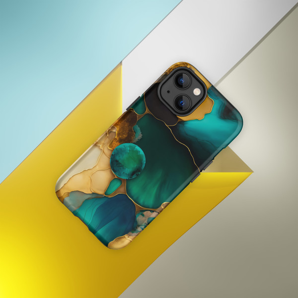 Emerald Abstract Paint Tough Case for iPhone®