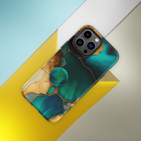Emerald Abstract Paint Tough Case for iPhone®