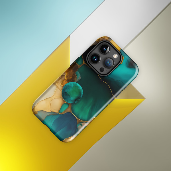 Emerald Abstract Paint Tough Case for iPhone®