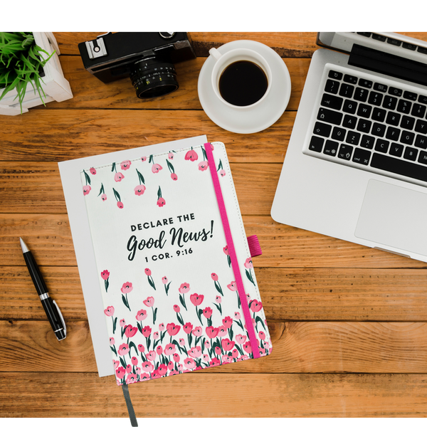 Declare the Good News Notebook Pink Tulips