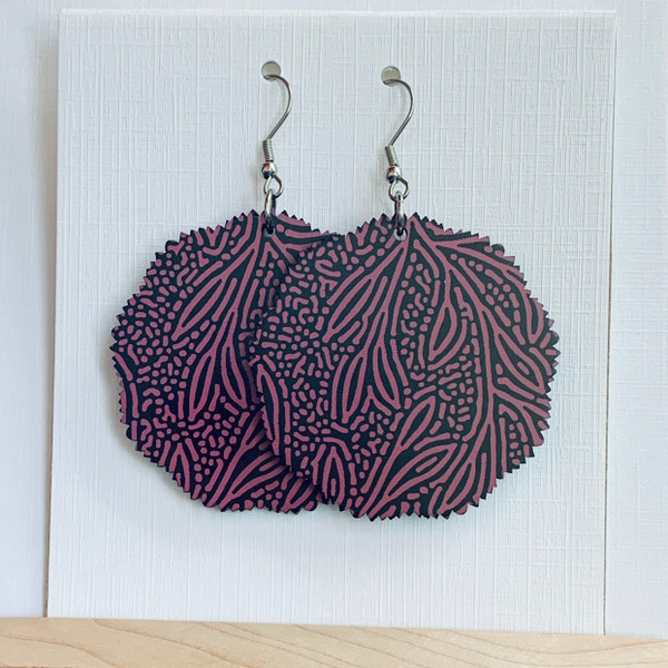 Purple Flora Filly Edge Earrings