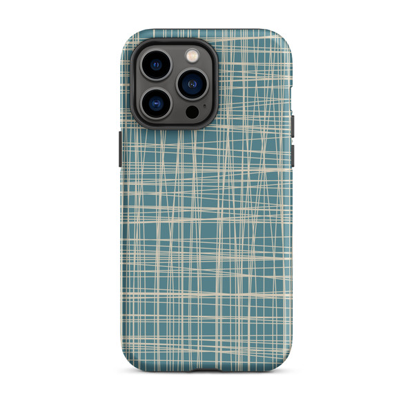 Blue Crosshatch Tough Case for iPhone®