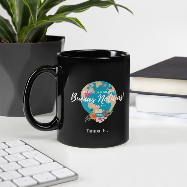 Prediquemos Las Buenas Noticias Black Glossy Mug