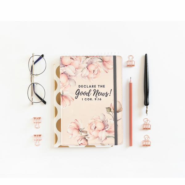 Declare the Good News Notebook Blush Peony