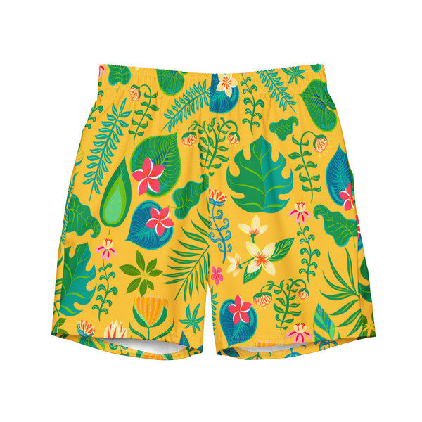 Yellow Tropical Men's swim trunks