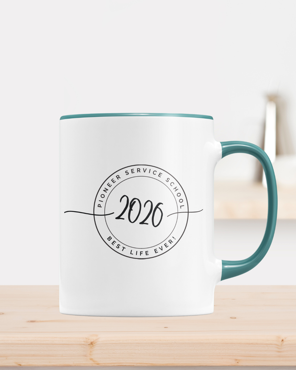 Pioneer Service School Mug Color Inside Ocean Blue