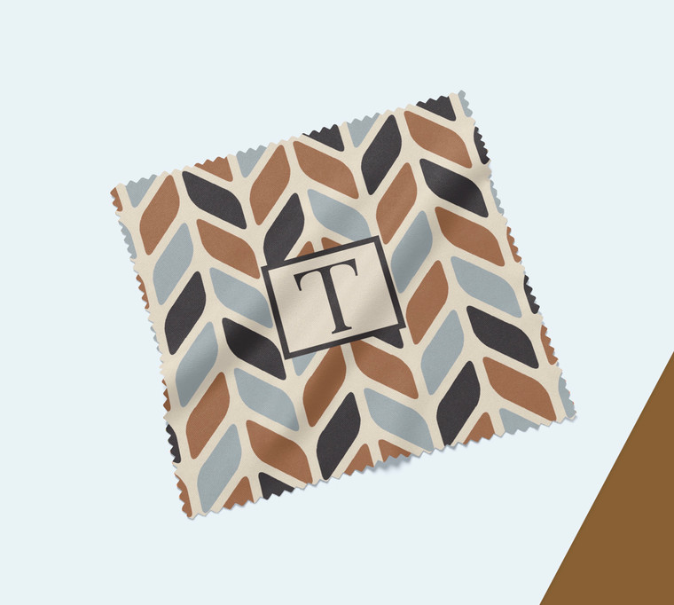Chevron 3-Tone Monogram Microfiber Cloth