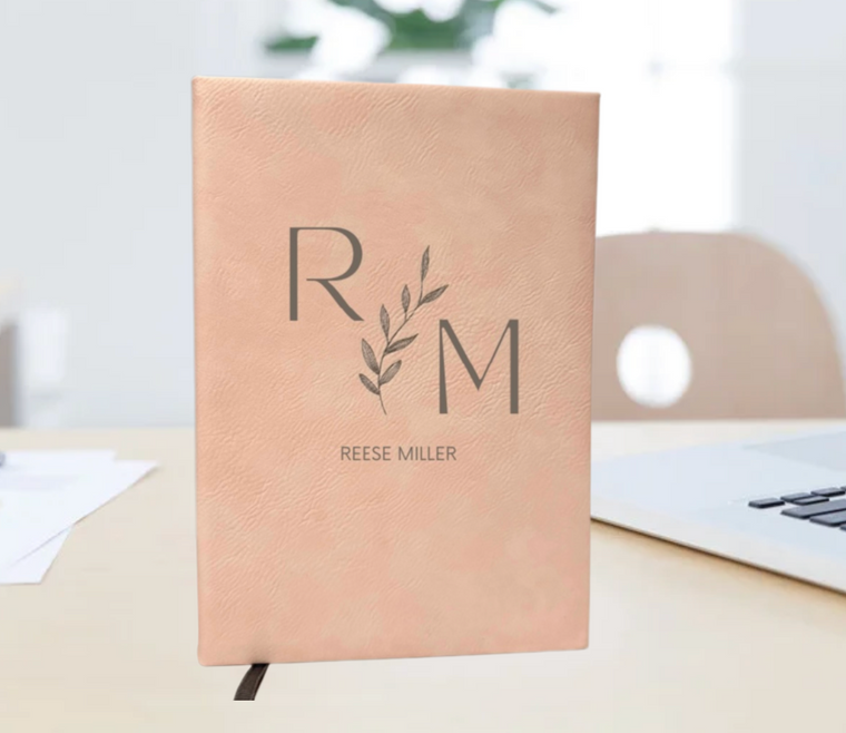 Leaf Monogram Journal - Engraved
