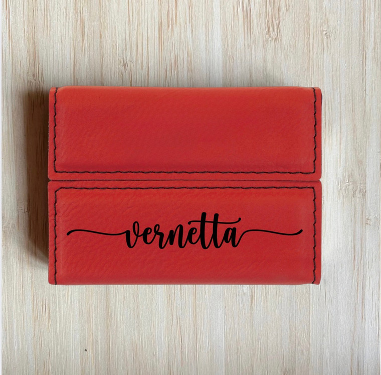 Personalized Business Card Case - Red