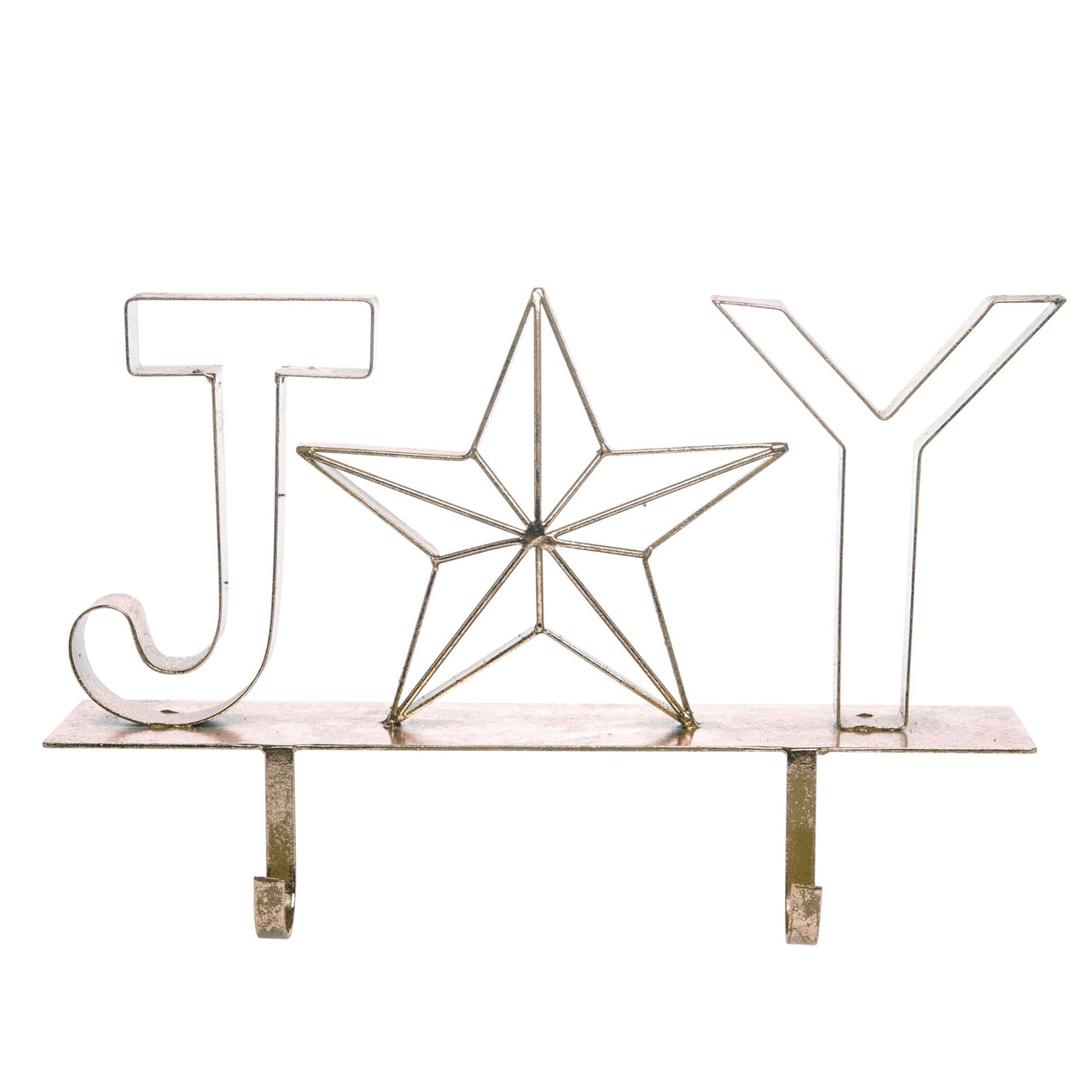 15" Gold Elegant Christmas Joy Stocking Holder Christmas