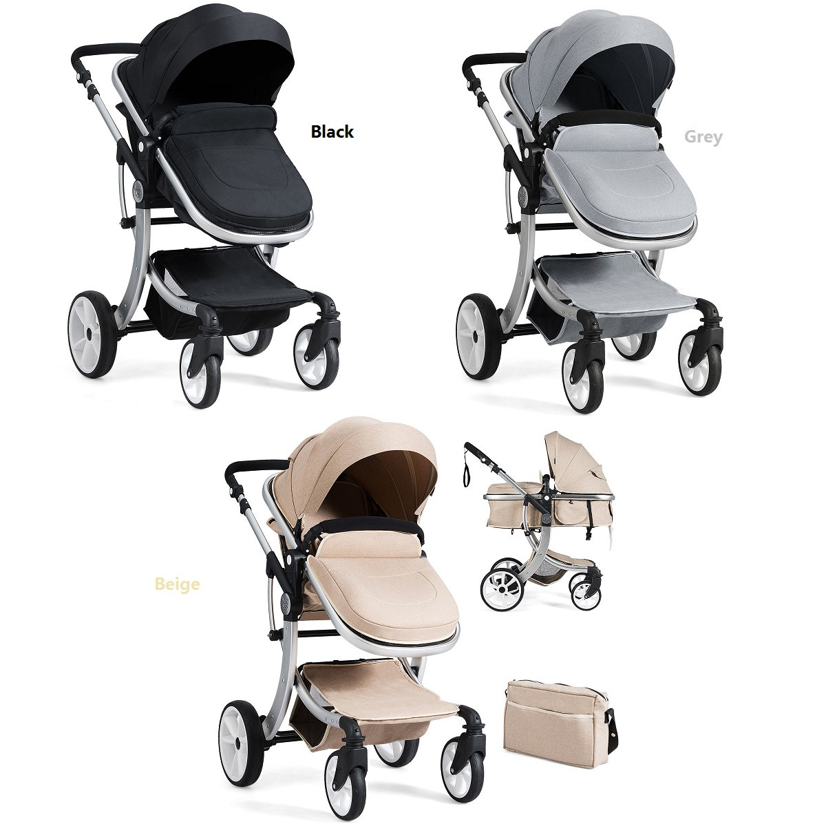 costway folding aluminum infant baby stroller